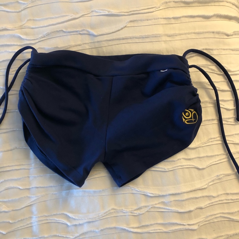 Indigo blue yoga shorts
